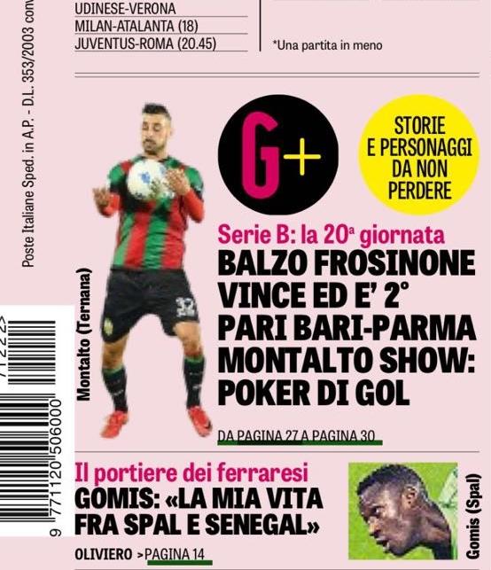 Rassegna stampa – GdS – La Ternana e Montalto finiscono sulla prima pagina della rosa