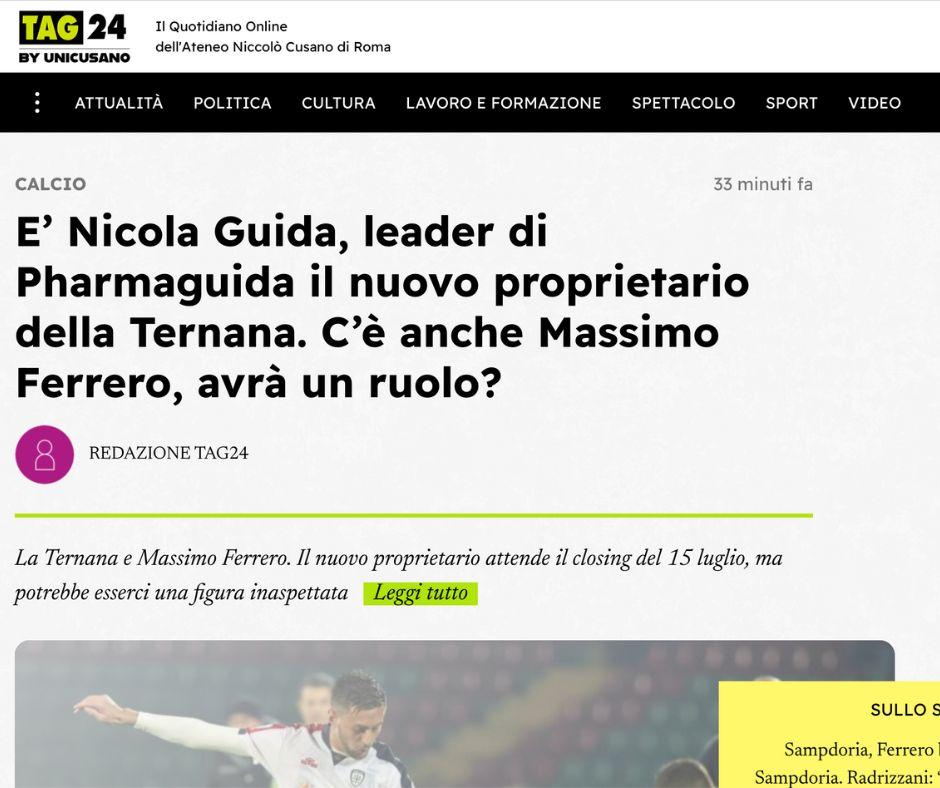 Tag24 lancia il gossip: “c’è Ferrero con Guidi” ma poi rimuove l’articolo