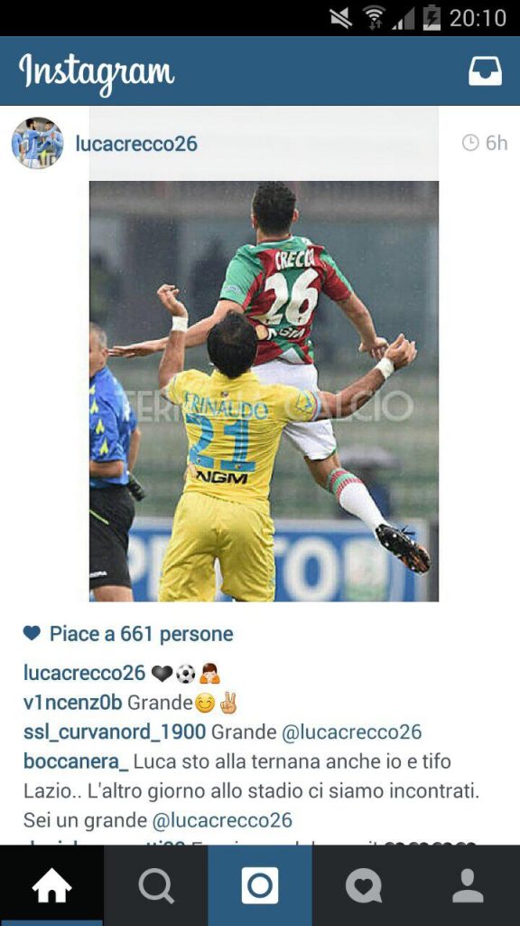 FOTO – Crecco in rivede in azione…su Instagram