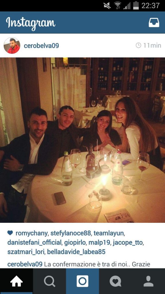 FOTO – Ceravolo, Fazio e la cena… con le wags