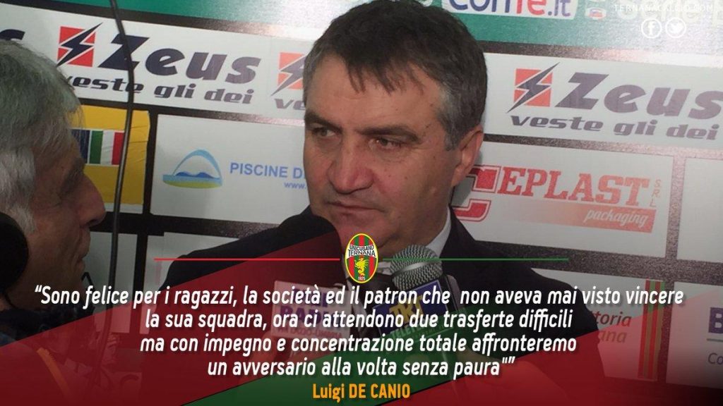 Twitter – Ternana, De Canio: “Ora affronteremo una partita alla volta”