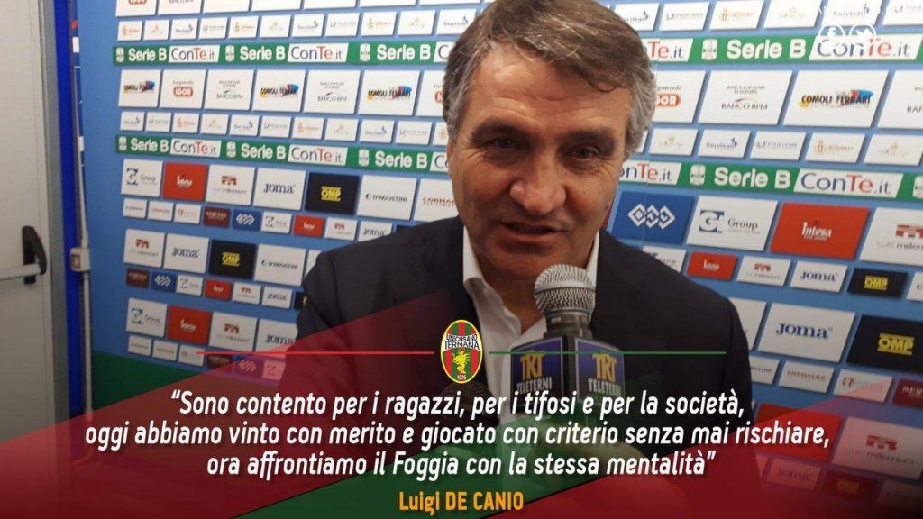 Twitter – Ternana, De Canio: “Ora affrontiamo il Foggia con la stessa mentalità”