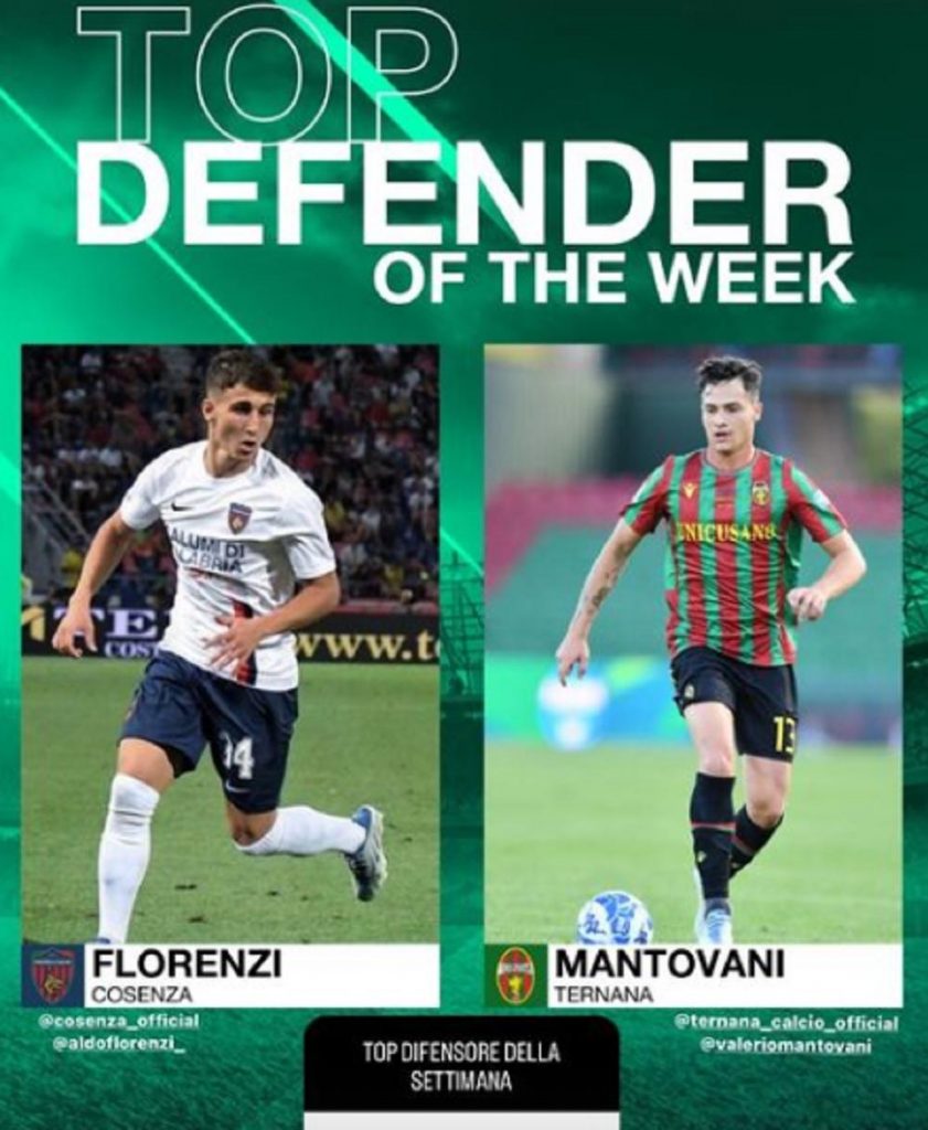 Ternana, Mantovani in lizza per vincere il premio: Top defender of the week