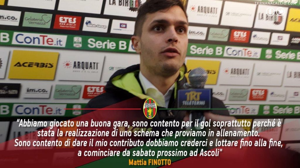 Twitter – Ternana, Finotto: “Contento di dare il mio contributo”