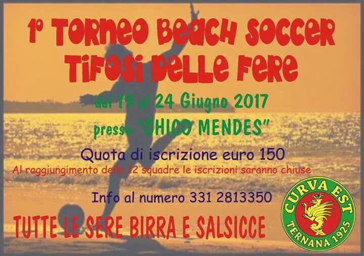 La Curva Est organizza un torneo di beach soccer per i tifosi della Ternana