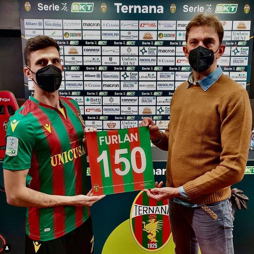 Ternana, Furlan nella storia: 150 presenze in rossoverde