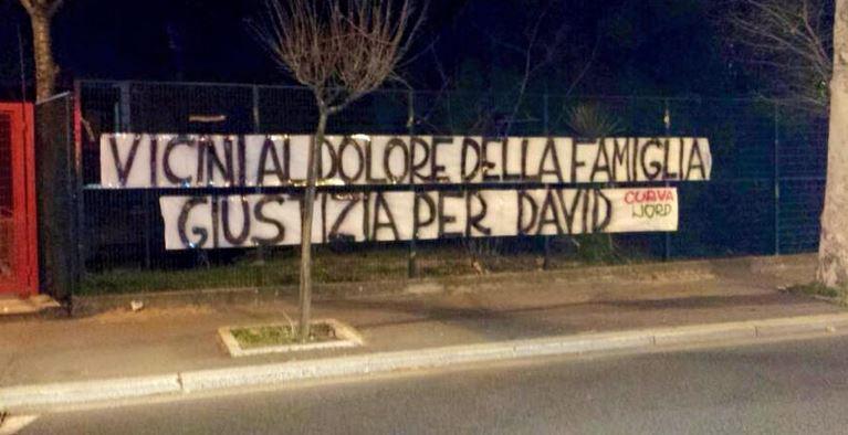 Curva Nord, striscione per David: “Adesso giustizia!”