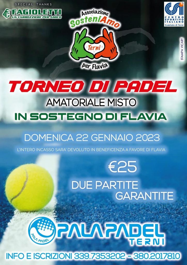 Un torneo di padel amatoriale per aiutare la piccola Flavia – FOTO