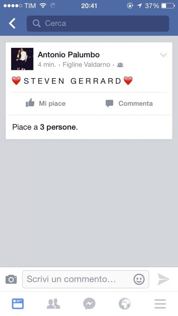 FOTO – Il tributo di Palumbo per il suo idolo Gerrard