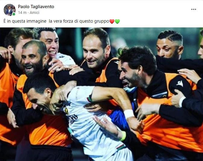 Paolo Tagliavento felice per la sua Ternana su Facebook