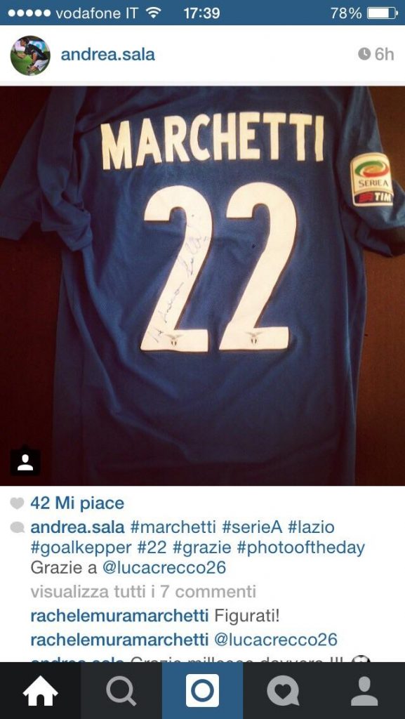 FOTO – Andrea Sala e la maglia di Marchetti…