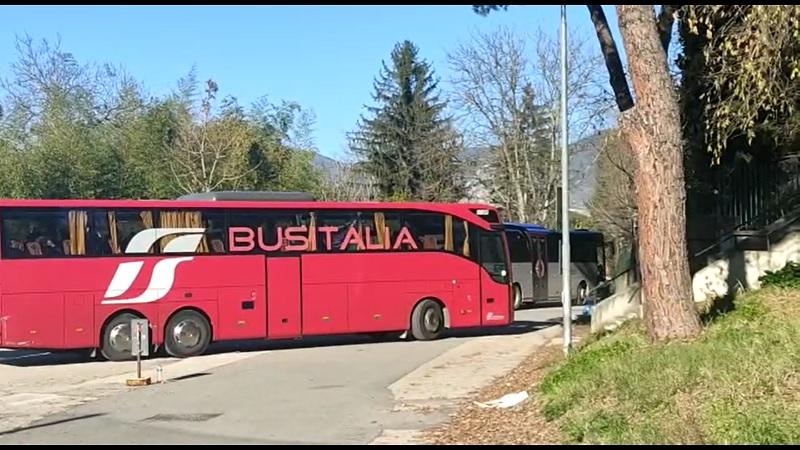 Perugia-Ternana, la partenza dei pullman da Terni – VIDEO