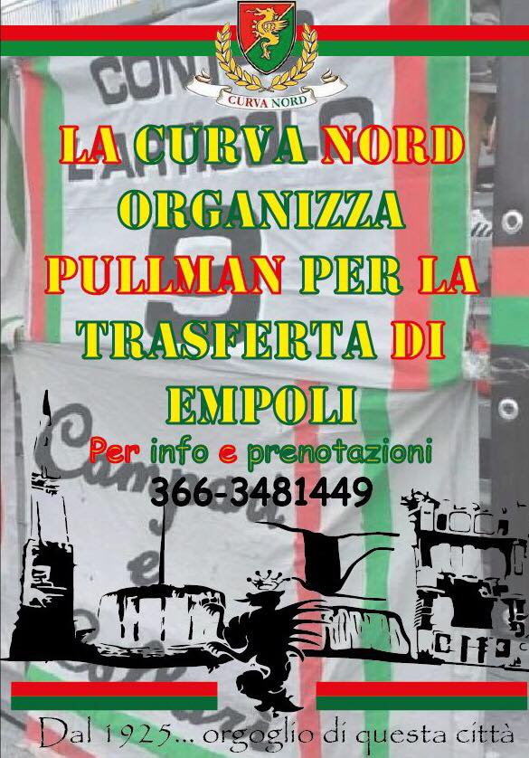 Empoli-Ternana – La Curva Nord organizza la trasferta al Castellani