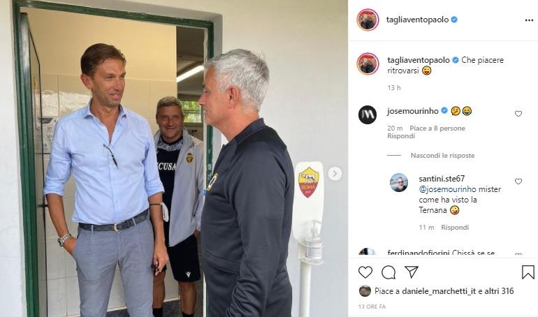 Tagliavento-Mourinho “Che piacere ritrovarsi” su IG è da ridere – FOTO