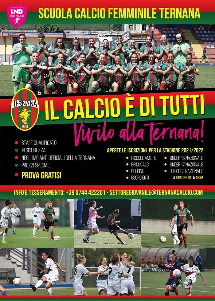 Ternana, aperte le iscrizioni per la scuola calcio femminile