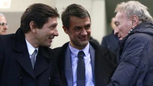 José Altafini insieme a Leonardo e Paolo Maldini