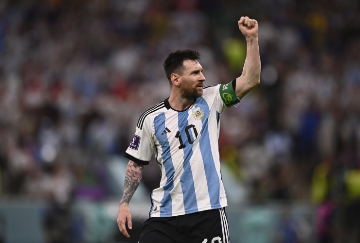 Leo Messi con la maglia dell'Argentina 