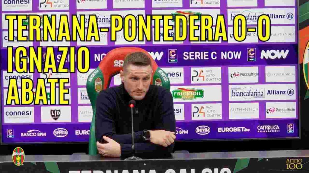 Ternana-Pontedera 0-0, guarda la conferenza stampa di Abate