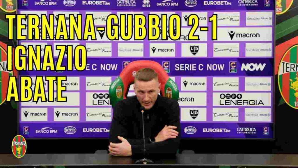 Ternana-Gubbio 2-1, guarda la conferenza stampa di Abate