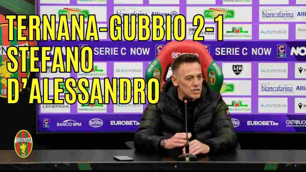 Ternana-Gubbio 2-1, guarda la conferenza stampa di D’Alessandro