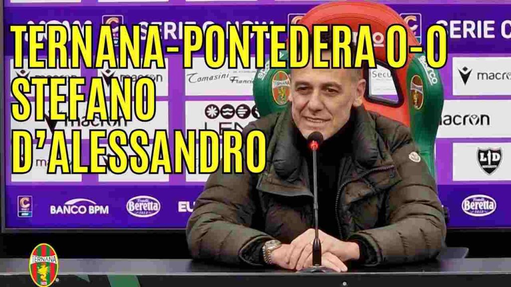 Ternana-Pontedera 0-0, guarda la conferenza stampa di D’Alessandro