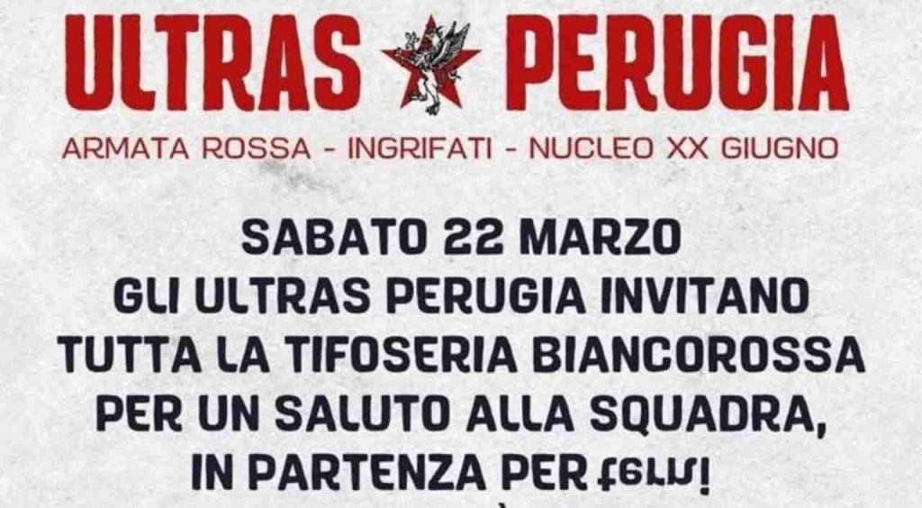 Perugia, la carica degli ultras biancorossi per la squadra di Cangelosi in vista del derby