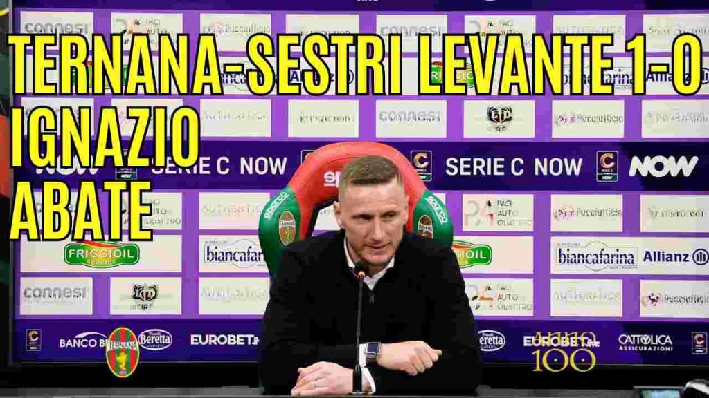 Ternana-Sestri Levante 1-0, guarda la conferenza stampa di Abate