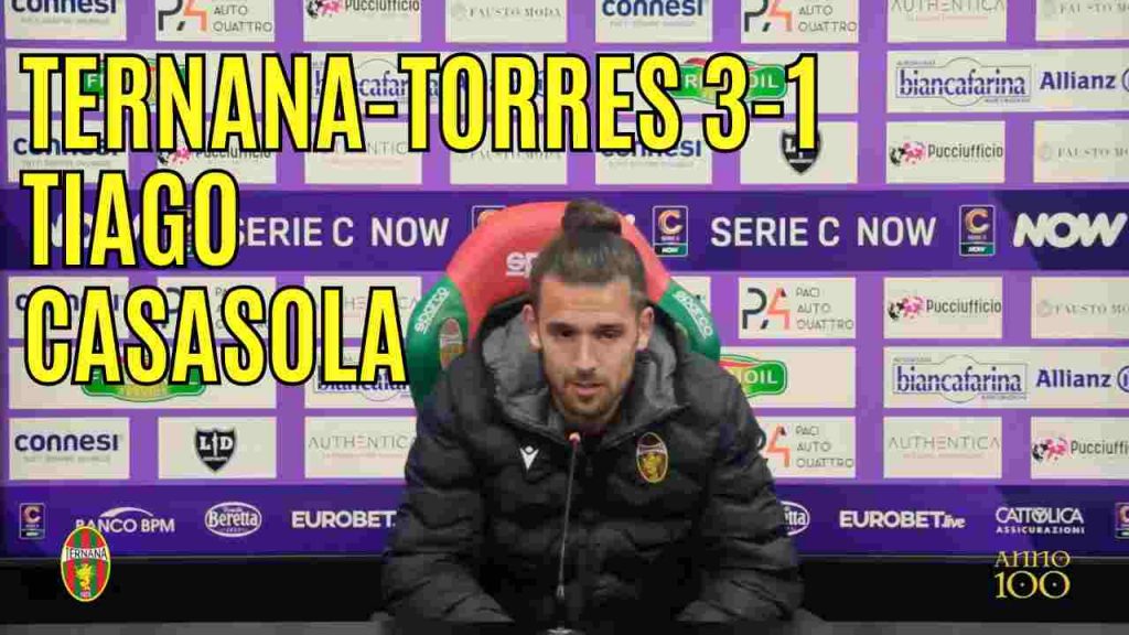 Ternana-Torres 3-1, guarda la conferenza stampa di Casasola